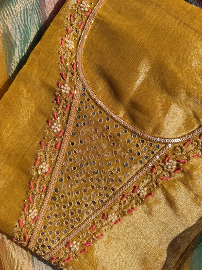 Tissue silk multi color suit