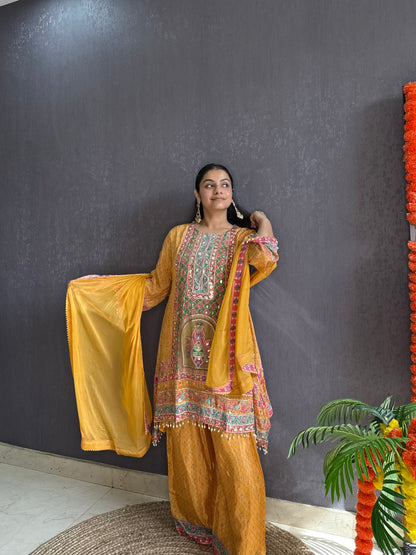 Zari embroidered Pakistani Suit