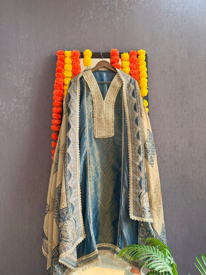 Luxurious Tissue silk Aari work suit