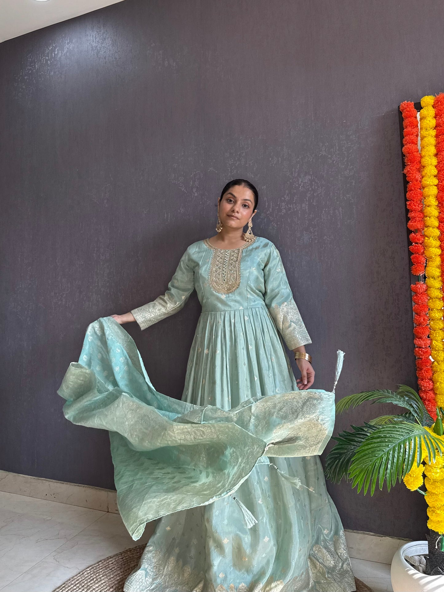 Benarsi Handwork Anarkali suit