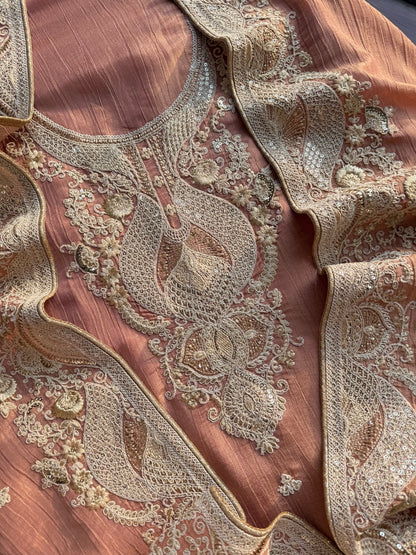 Luxurious soft Crush Tissue silk suit