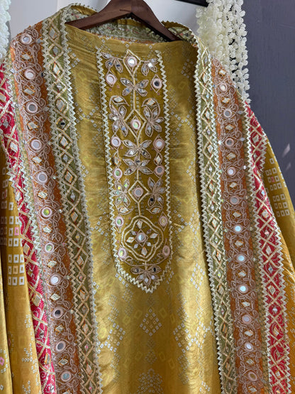 Luxurious bandhani ombré gotapatti suits