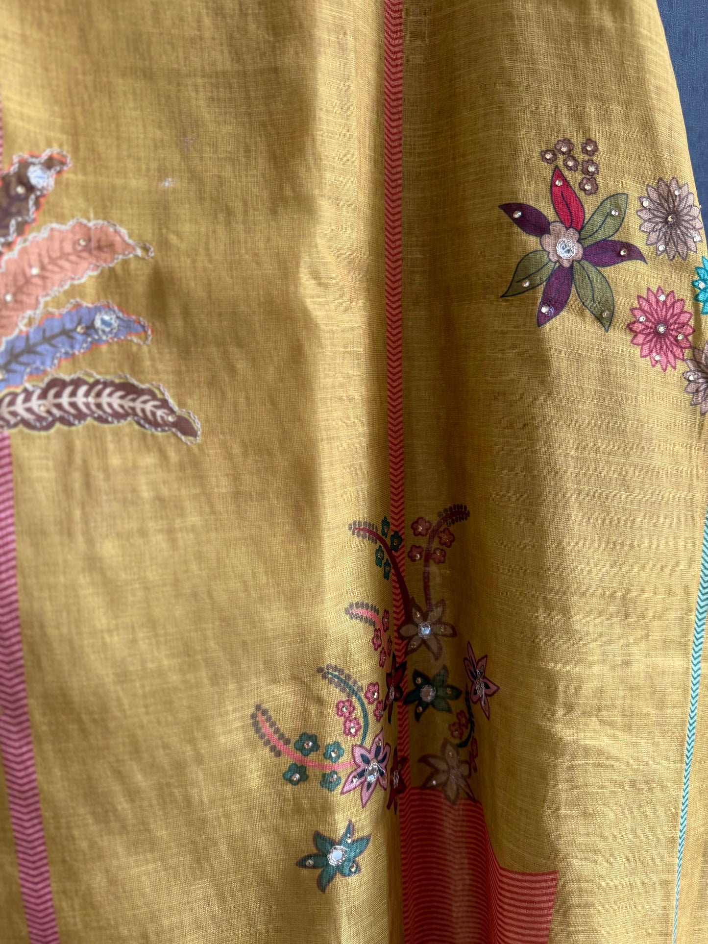 Linen peacock handwork suit