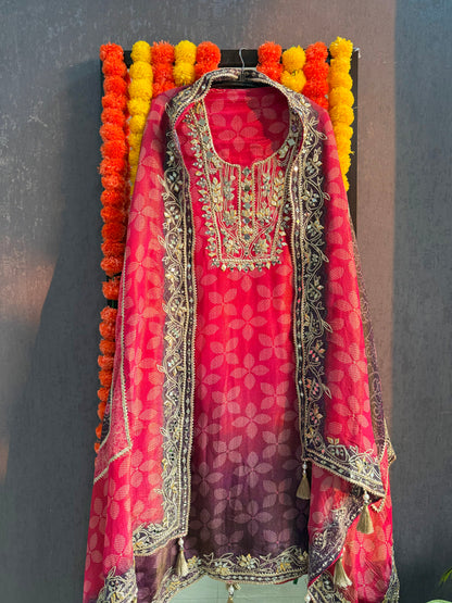 Luxurious Bhandej ombré gotapatti suits