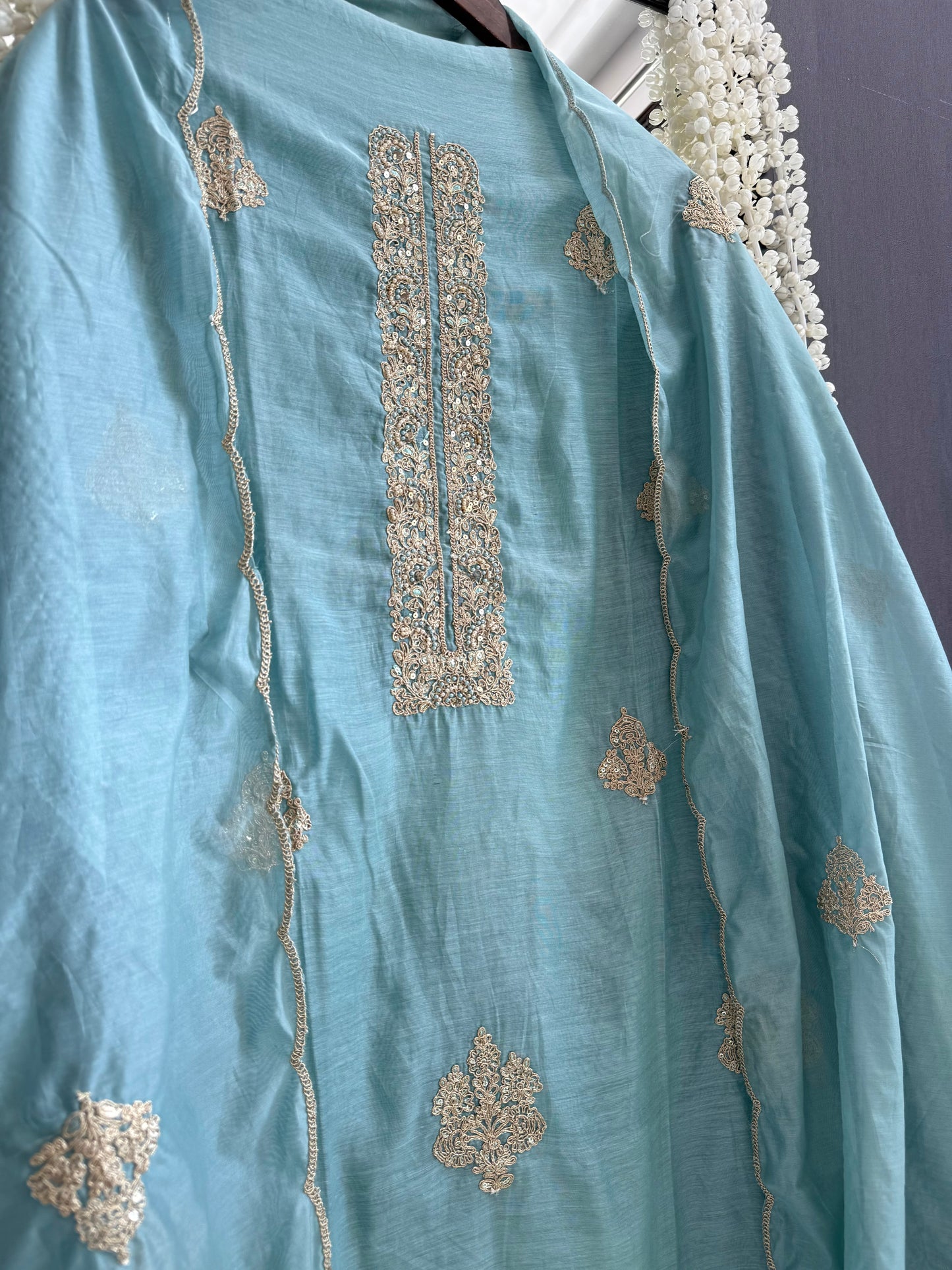 Premium chanderi dori work suit