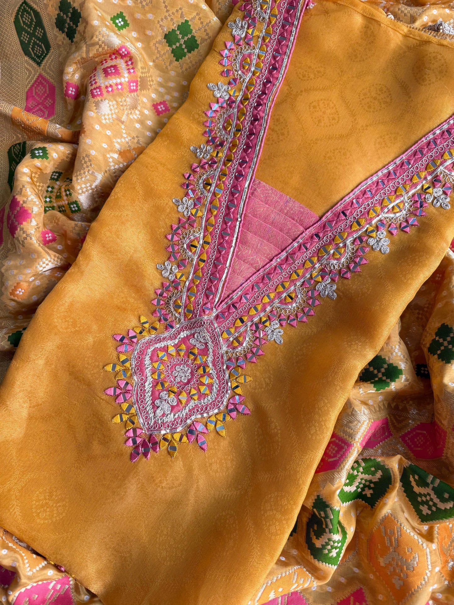 Luxurious patola kanjivaram silk suit