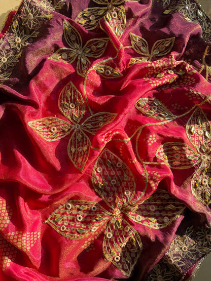 Luxurious Bhandej ombré gotapatti suits