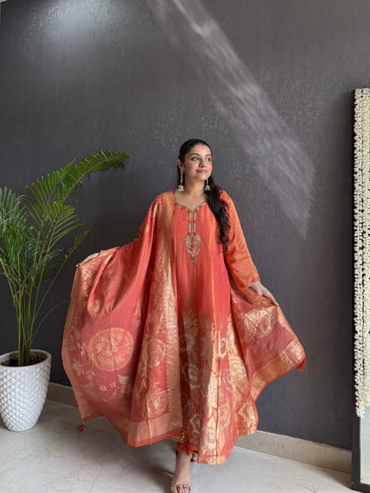 Benarsi handwork Anarkali set