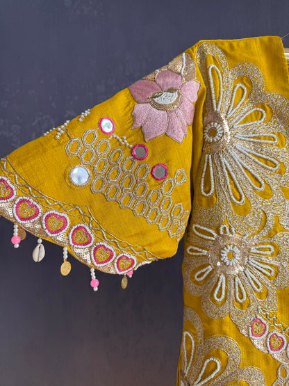 Luxurious raw silk Handwork set