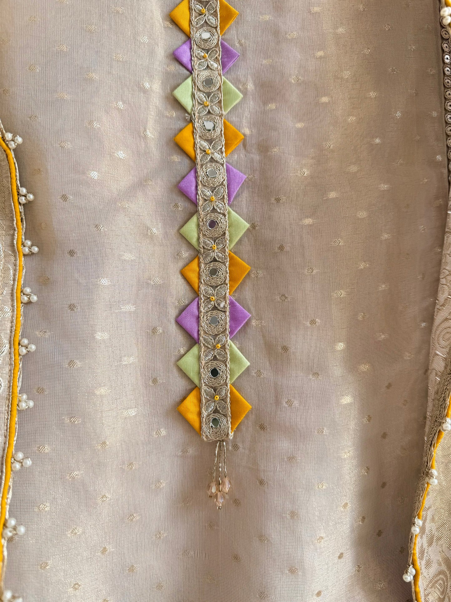 Luxurious aari work Tissue Benarsi silk suit