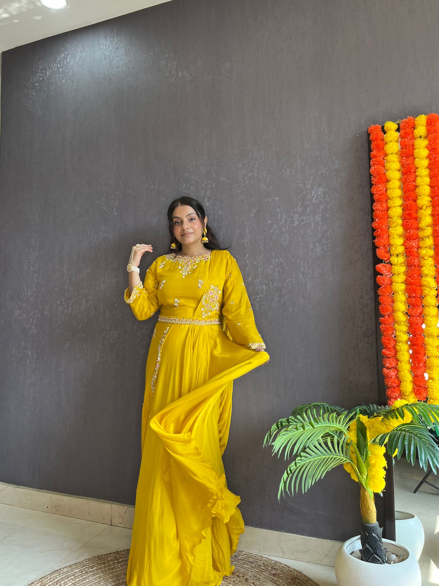 Indo western Drape dress