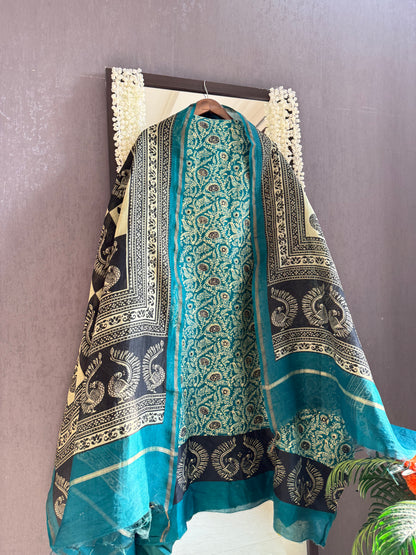 Pure Maheshwari peacock suit