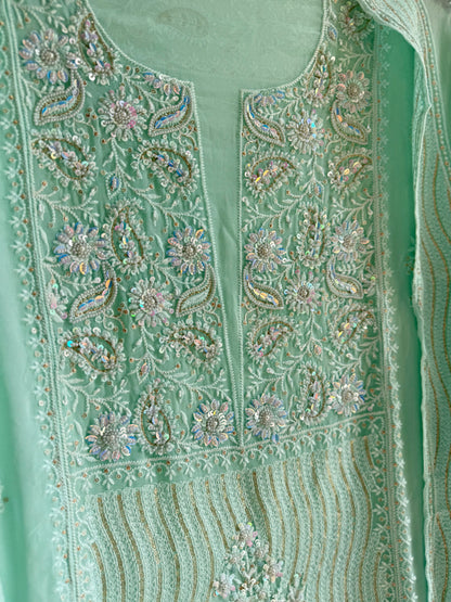 Lucknowi chikankari handwork suit
