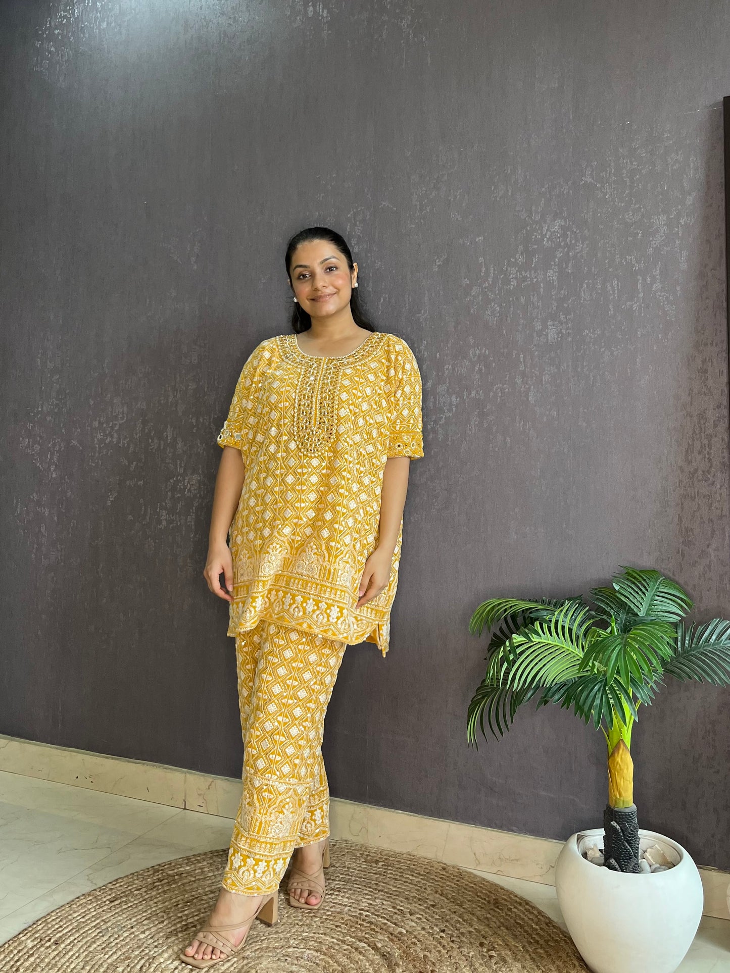 Lucknowi handwork festive Coord set