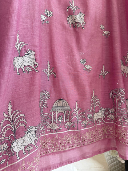 Luxurious Mul chanderi pichwai suit