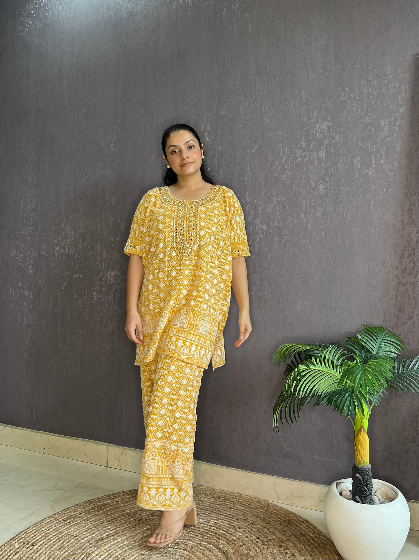 Lucknowi handwork festive Coord set