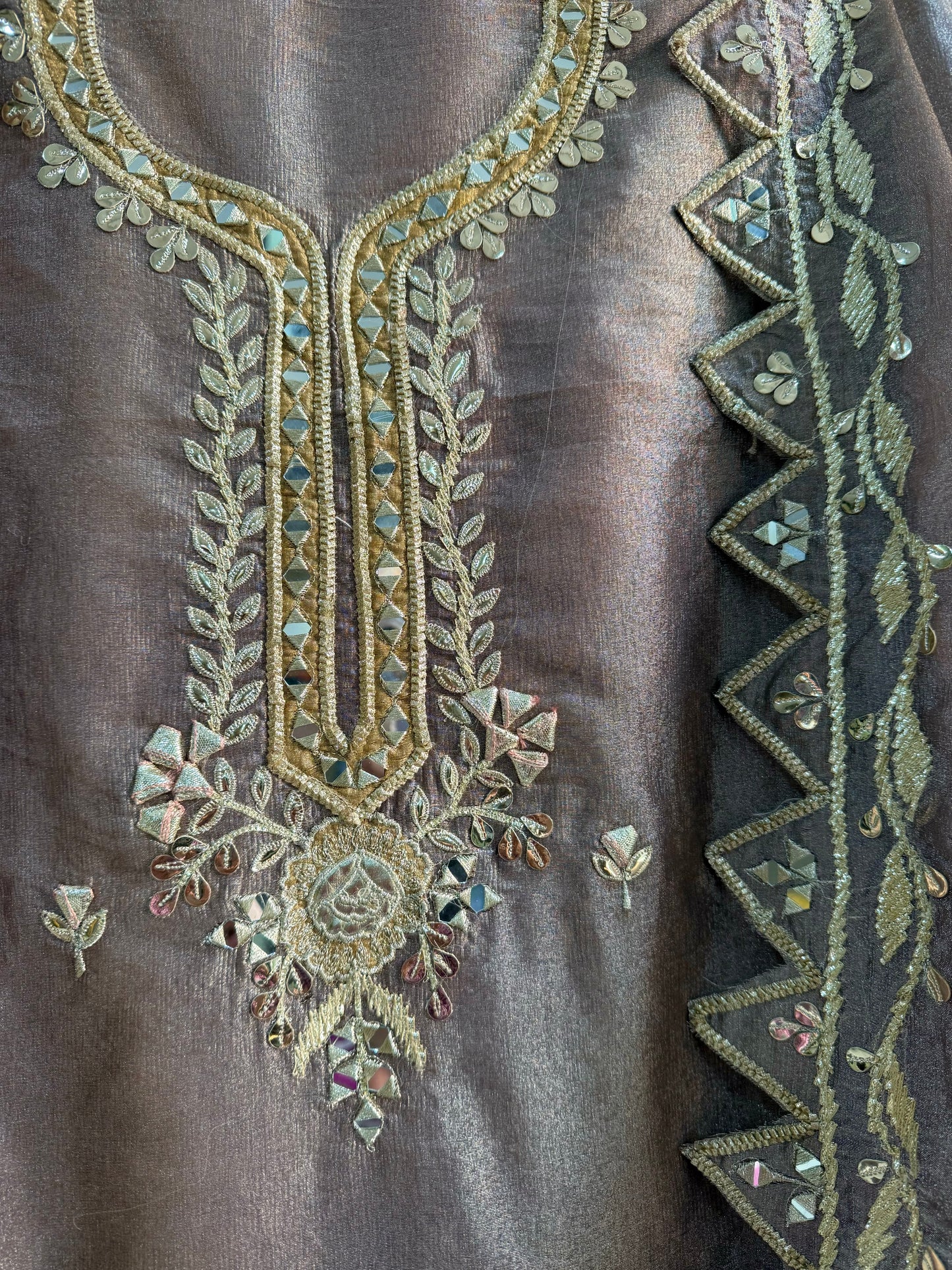 Luxurious Gotapatti Pure Tissue silk suit