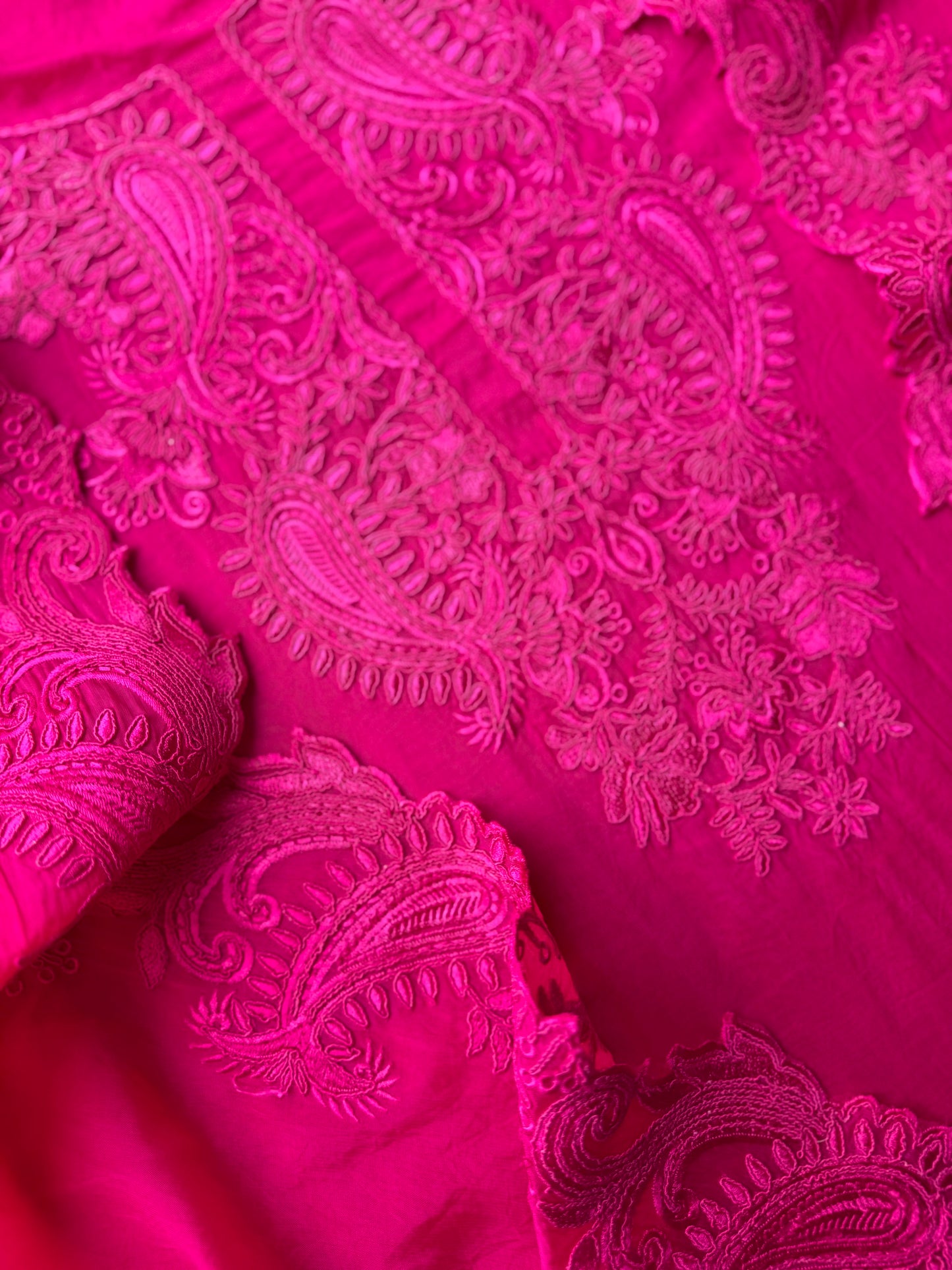Luxurious aari work organza suit