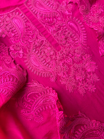 Luxurious aari work organza suit