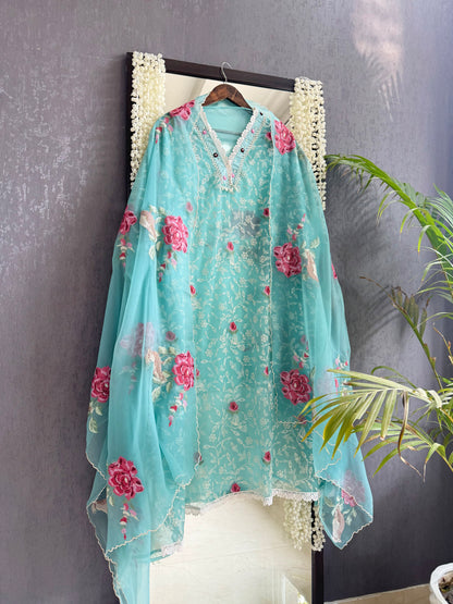 Cross stitch roses birds suit