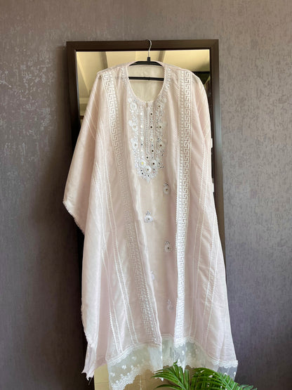 Premium Linen mirrorwork lacework suit