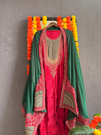 Velvet Marori Aari work suit
