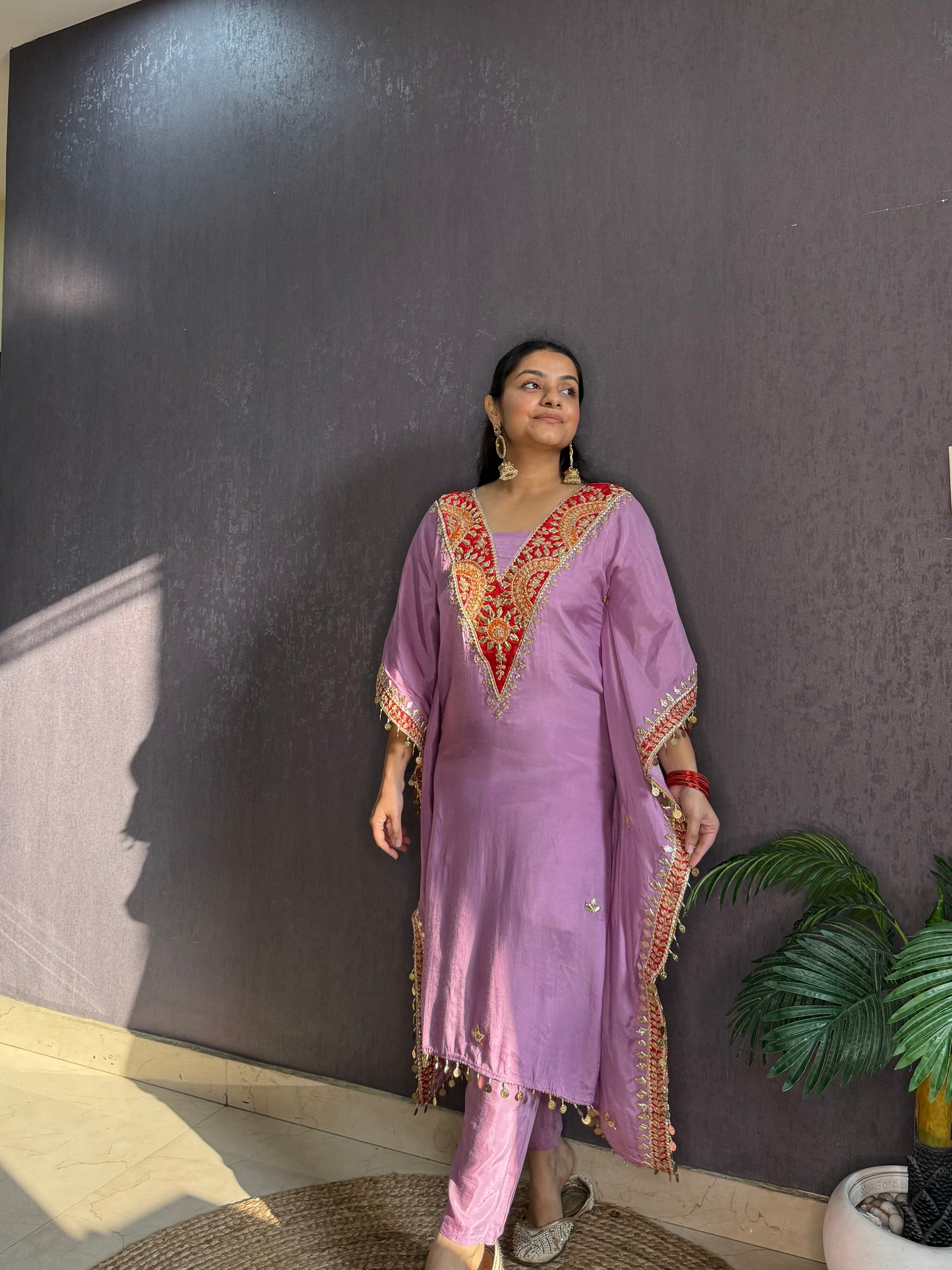 Gotapatti aari work kaftan set