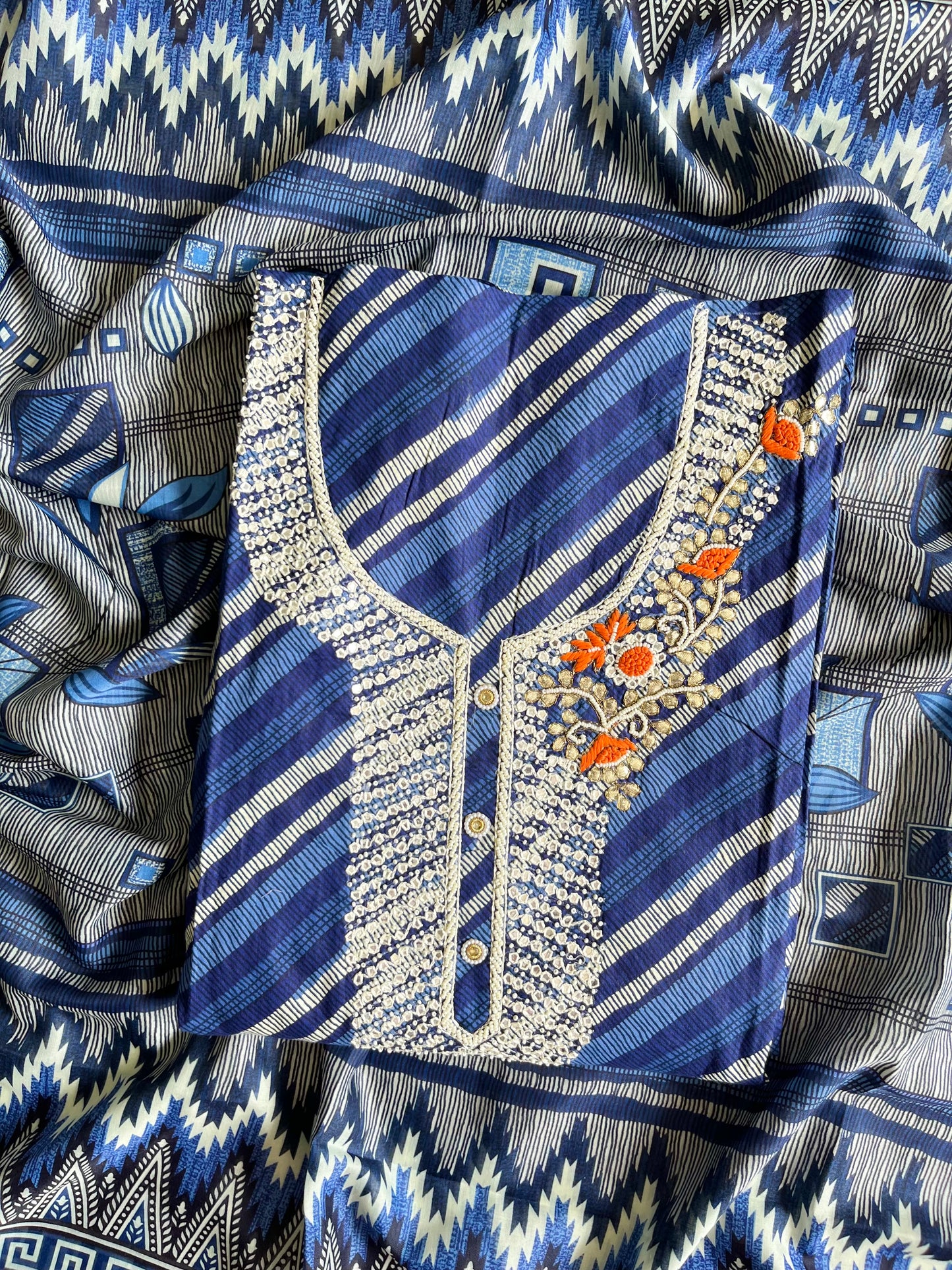 Mulmul cotton handwork suits