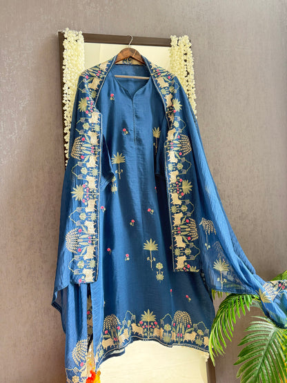 Luxurious Mul chanderi pichwai suit