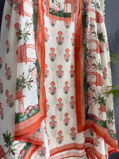 Mulmul cotton divine pichwai suit