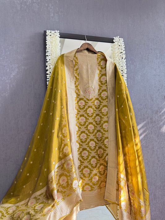 Brocade Benarsi silk handwork suit
