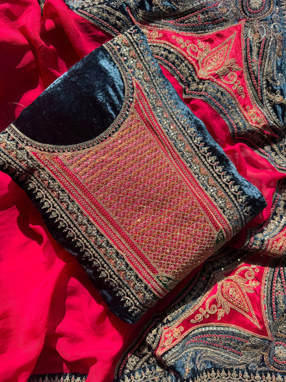 Velvet Marori Aari work suit