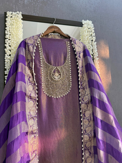 Tissue silk benarsi handwork suit