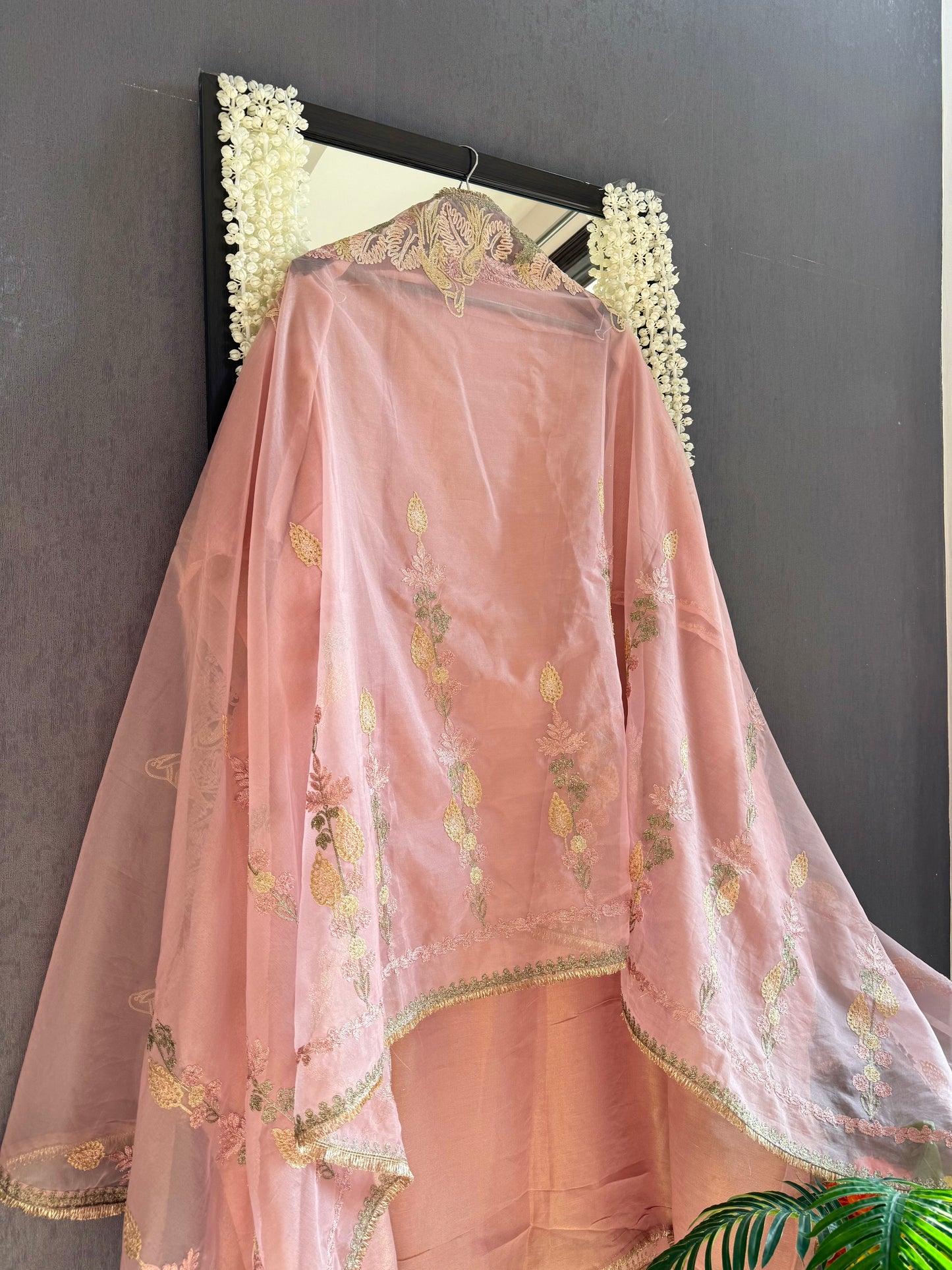 Premium tissue linen silk hand embroidered suit