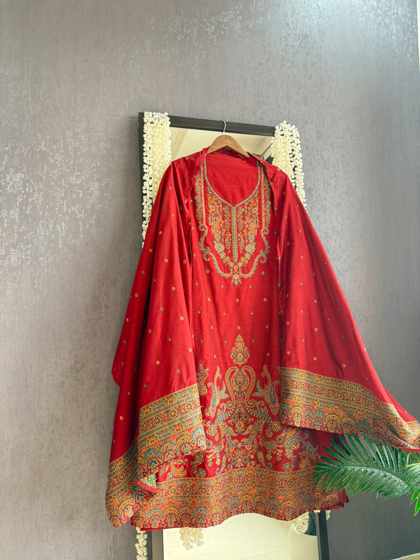 Linen kashmiri jamawar suit