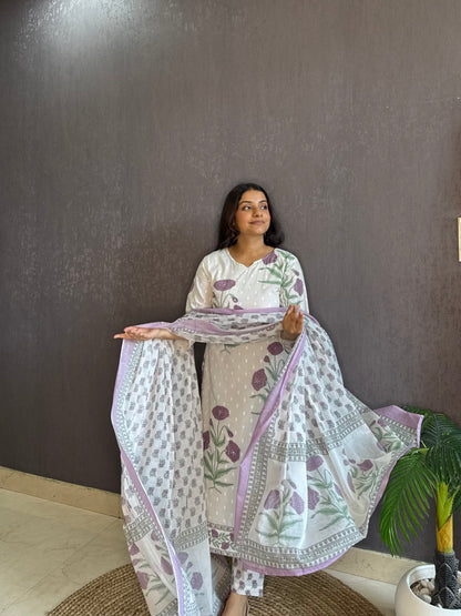 Pure cotton blockprinted kurta set