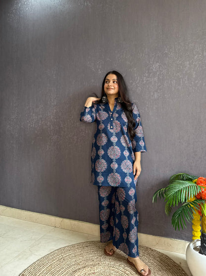Pure cotton Ajrakh Coord set
