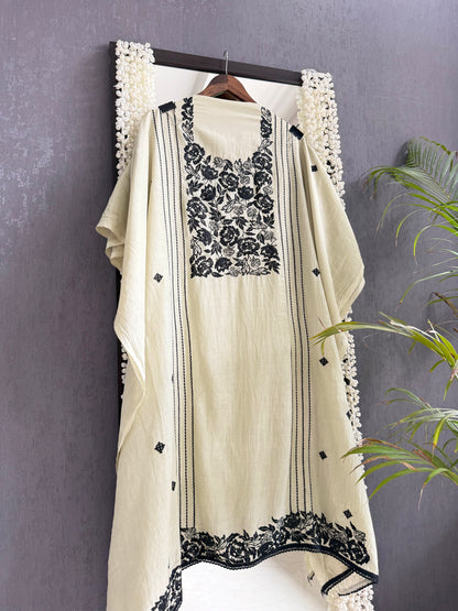 Luxurious Mul chanderi Parsi work florals  suit