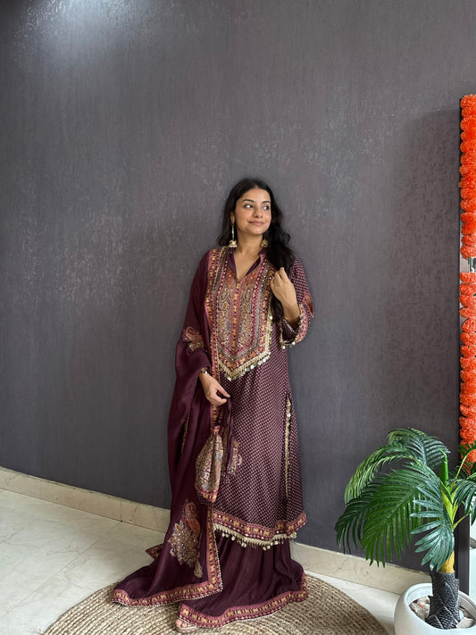 Digital printed coin sharara set