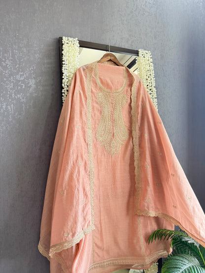 Luxurious Mul chanderi dori sitara suit
