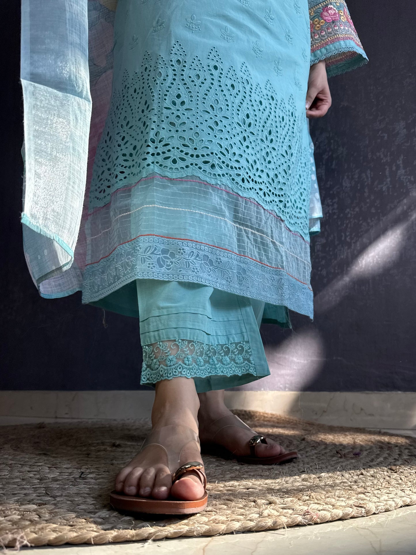 Pakistani schiffili designer suit