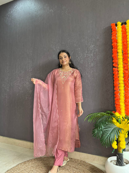 Tissue silk Handwork suit set