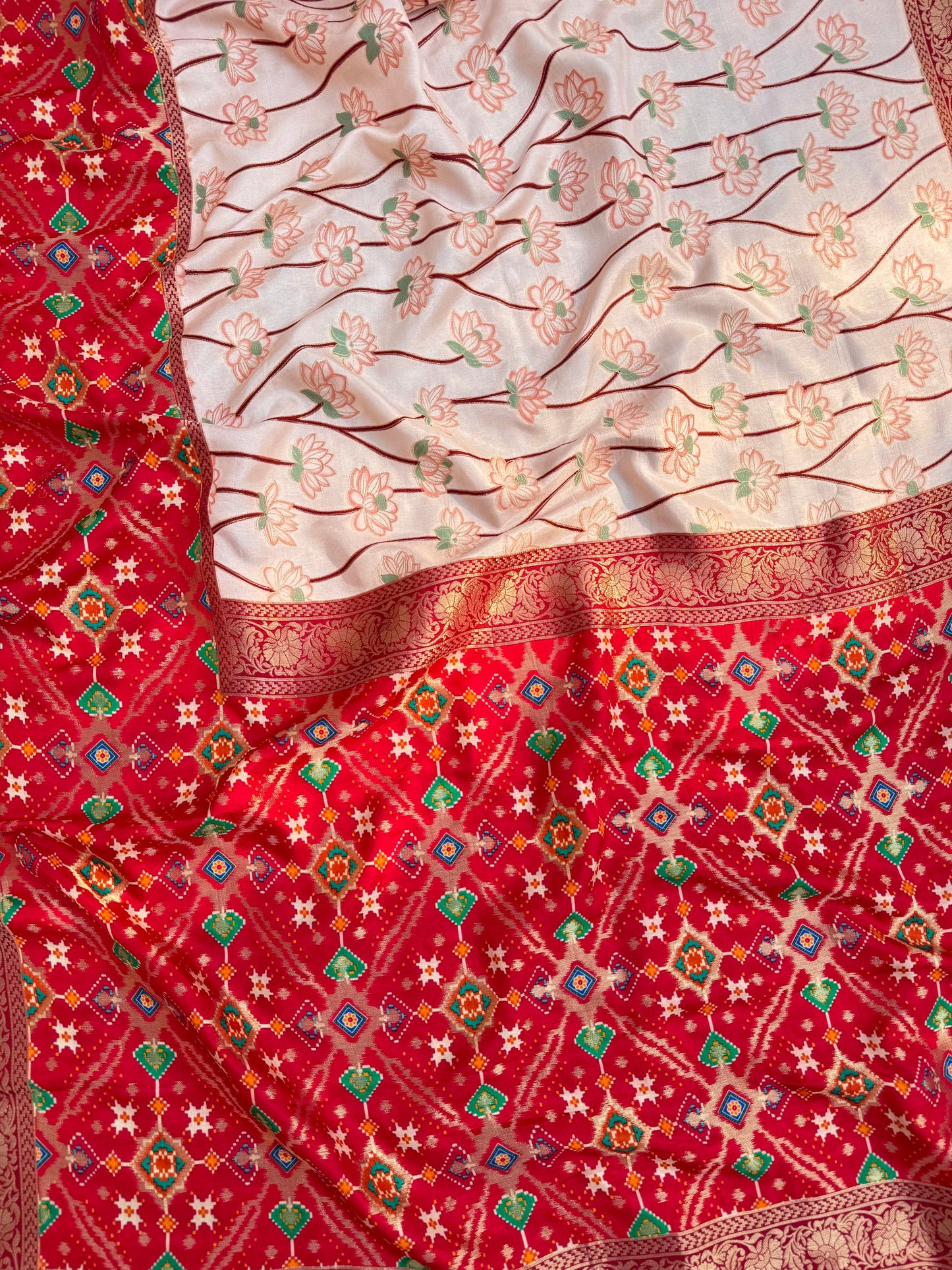 Patola Benarsi lotus saree