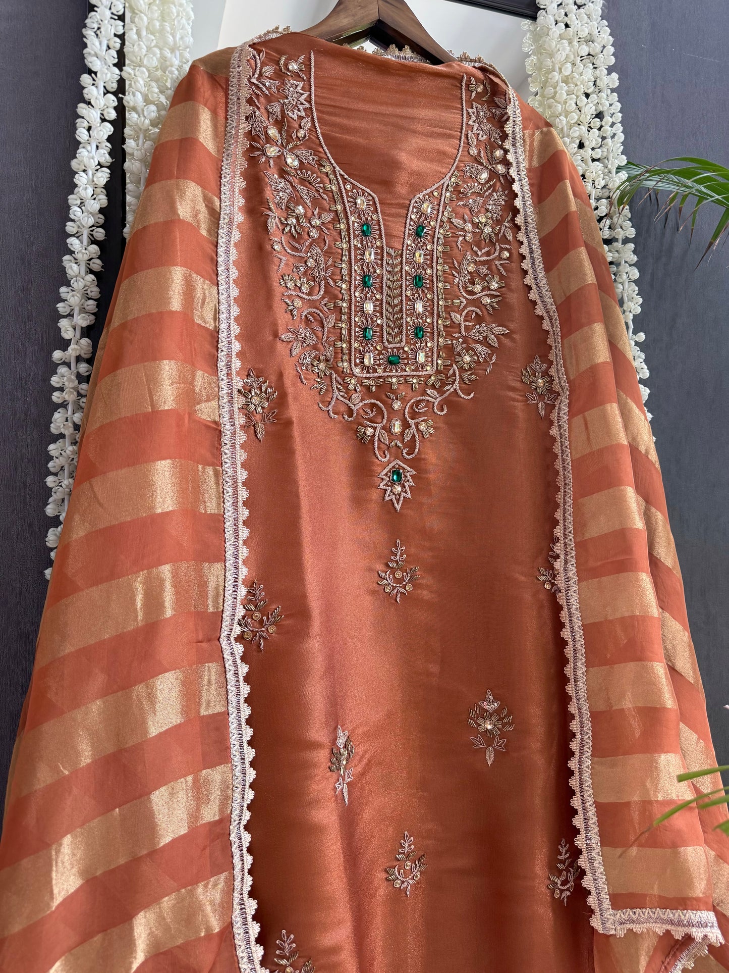 Luxurious dabka bejewelled suit