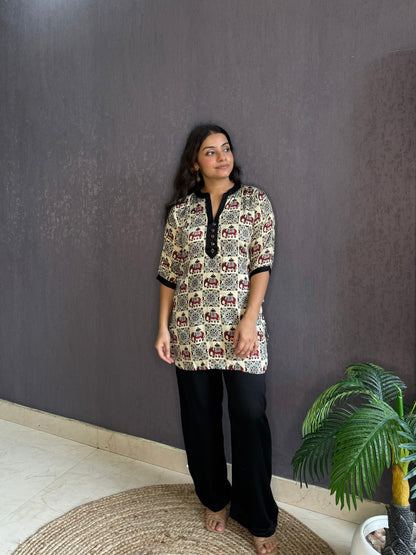 Modal cotton Ajrakh Coord set