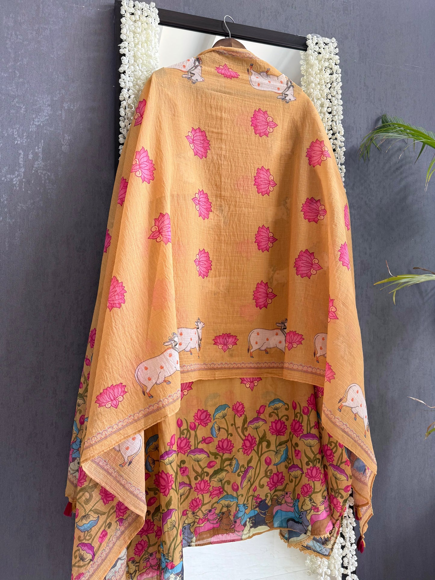 Mulmul cotton pichwai suit