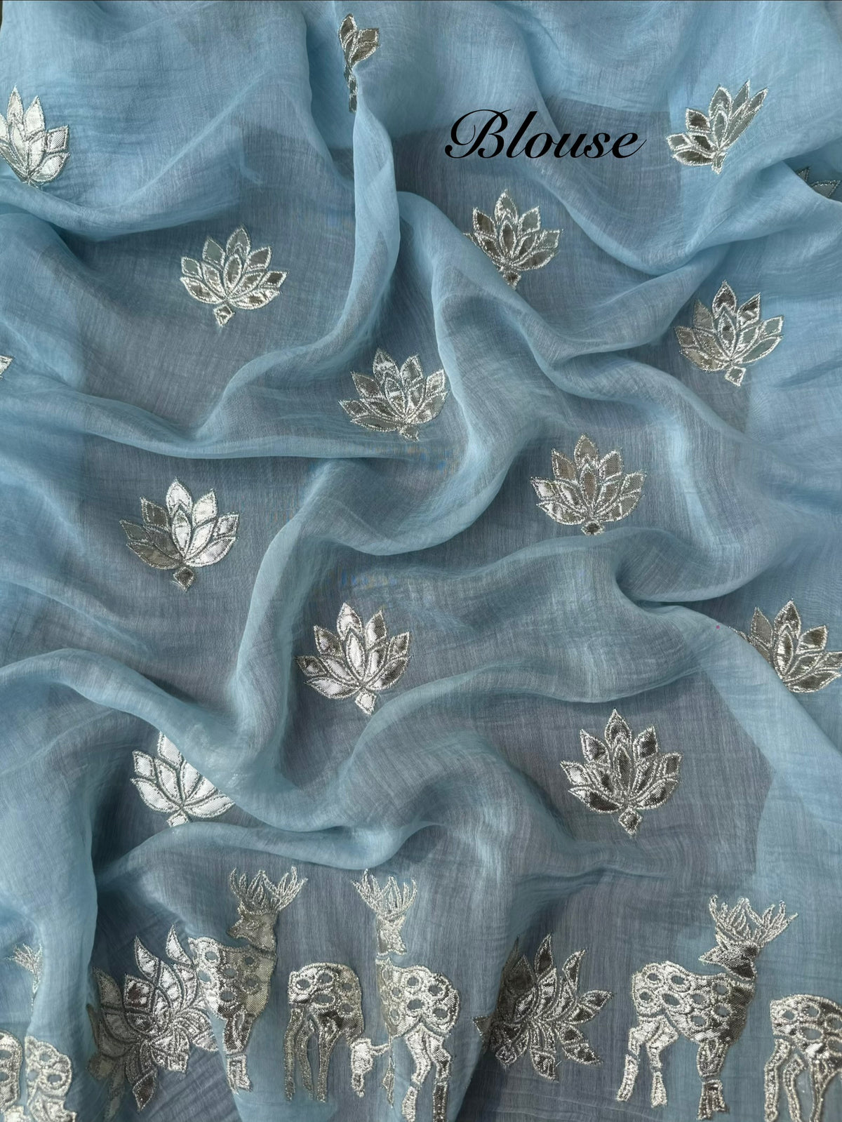 Luxurious~Pure Mul Chanderi Gota Appliqué saree