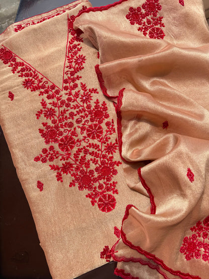 Luxurious ruby bejewelled suit