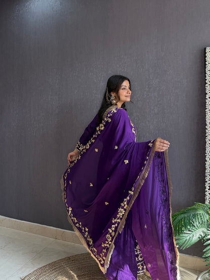 Pure chinon gotapatti anarkali set