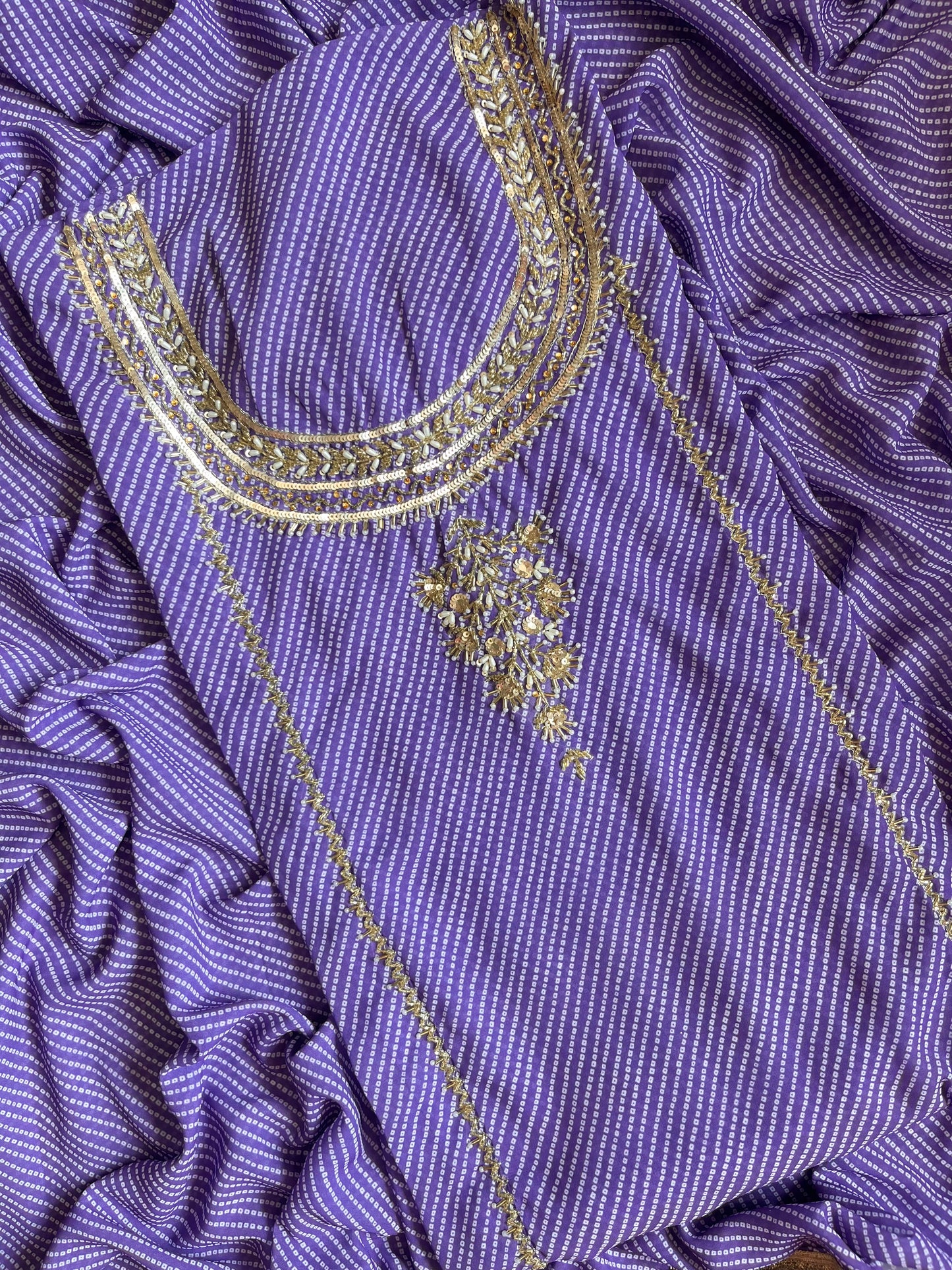 Punjabi Bandhani handwork suits